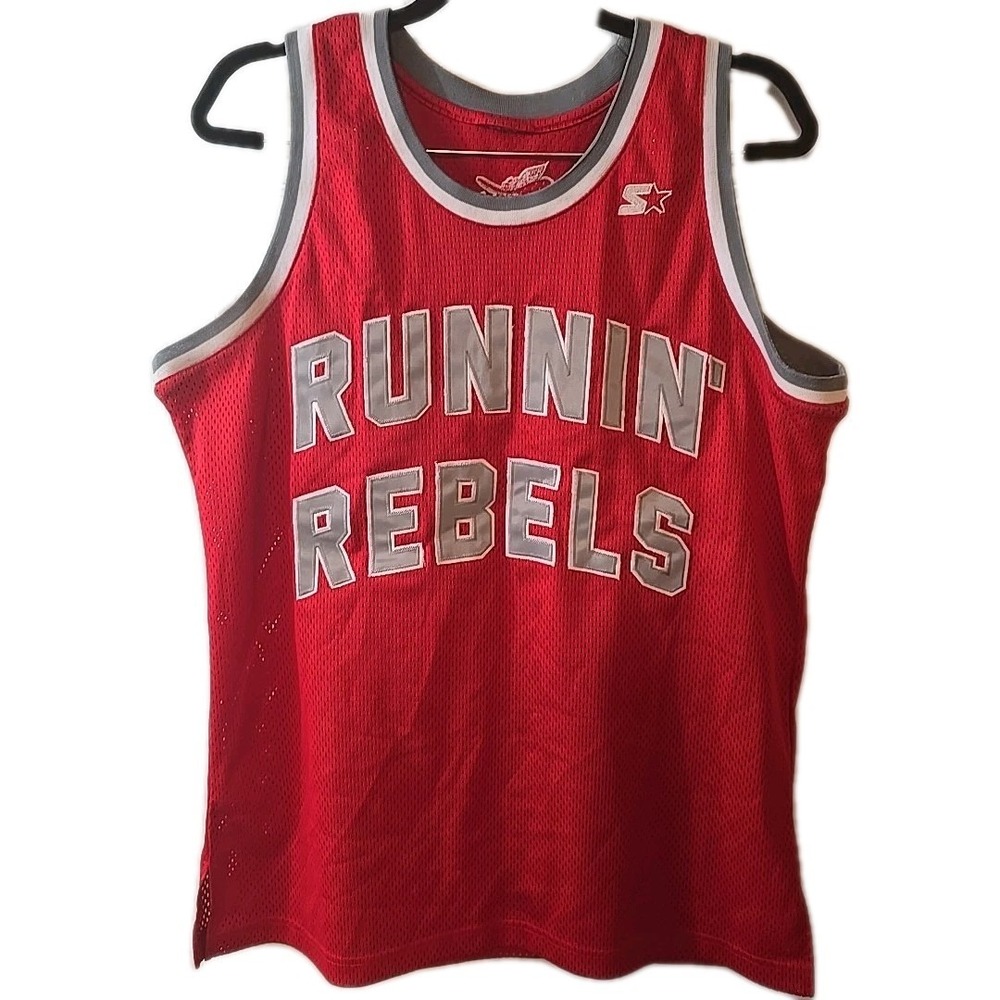 Starter‎ 90's Retro UNLV RUNNIN REBELS Vegas Nevada NCAA Hey Reb Mascot Jersey